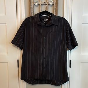 Men’s Quicksilver Short Sleeve Navy Blue Button Down Casual Shirt